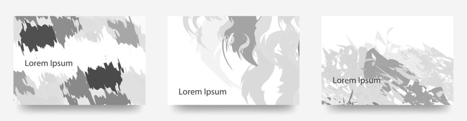 Fototapeta premium インクが飛び散ったような 羽が舞い上がるような 背景や壁紙に使える 抽象的なベクターイラスト テンプレート長方形カードセット