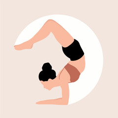 Yoga pose isolated on light background - Woman doing yoga	