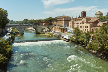 Bridges in Rome, Ponte Cestio, river Tiber