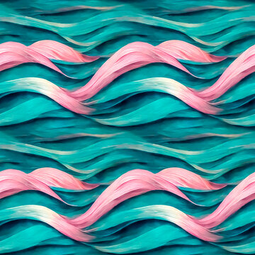 Abstract Waves,Abstract Digital Paint, Wavy Stripes Lines Seamless Pattern, pastel tones
