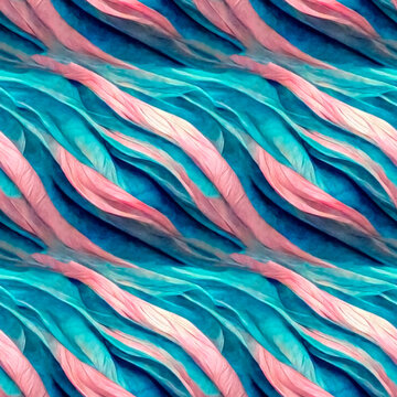 Abstract Waves,Abstract Digital Paint, Wavy Stripes Lines Seamless Pattern, pastel tones