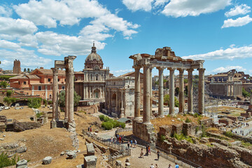 Fototapeta na wymiar Forum Romanum (Foro Romano), rectangular forum (plaza)