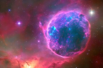 Obraz na płótnie Canvas Illustration of colorful nebula space
