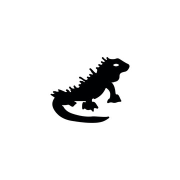 Iguana icon. Simple style nature wild travel agency poster background symbol. Iguana brand logo design element. Iguana t-shirt printing. vector for sticker.