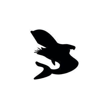 Shark icon. Simple style summer travel agency poster background symbol. Shark brand logo design element. Shark t-shirt printing. vector for sticker.