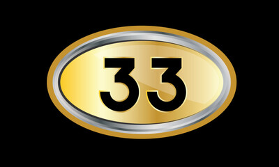Number Gold Elips Elegant Silver Logo