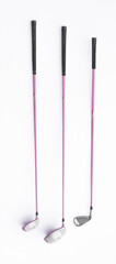 pink golf club on white background