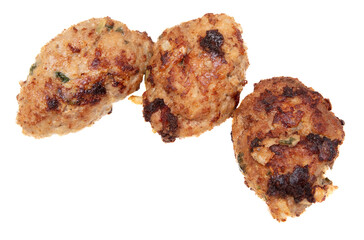 Minced meat cutlets isolated on white