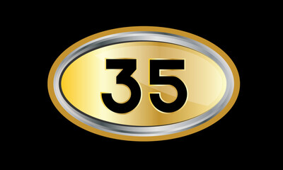 Number Gold Elips Elegant Silver Logo