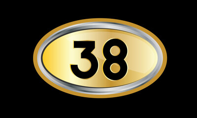 Number Gold Elips Elegant Silver Logo