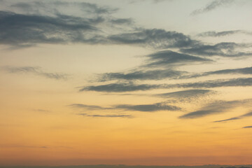 Sky with clouds at sunset.