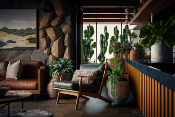 Fototapeta premium Beautiful Interior Biophilic Design