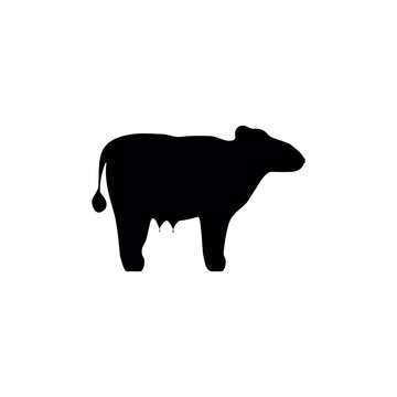 Cow icon. Simple style cow farm poster background symbol. Cow brand logo design element. Cow t-shirt printing. vector for sticker.