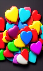 Fototapeta na wymiar heart shaped candy background with a colorful heart.