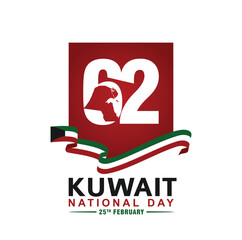 62 Kuwait National Day. 25 February. Vector Illustration.