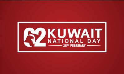 62 Kuwait National Day. 25 February. Vector Illustration.