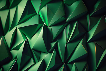 Fototapeta premium Bright Abstract Green background illustration - Vector geometric shape - can be used as texture, background or wallpaper - Green 3d elements - Generative AI.
