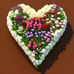 Obraz na płótnie Canvas heart-shaped bouquet of flowers. Generative AI