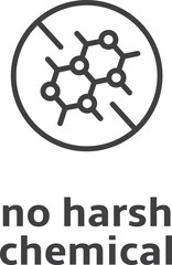 No harsh chemicals icon. Natural product symbol