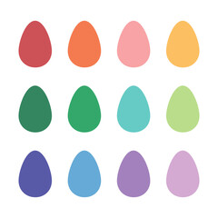 Set of colorful Easter eggs.