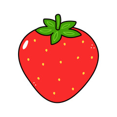 Cute funny Strawberry character. Vector hand drawn traditional cartoon vintage, retro, kawaii character illustration icon. Isolated on white background. Strawberry character concept