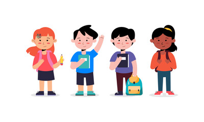 Set of Students Concept Illustration