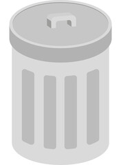 isometric trash bin