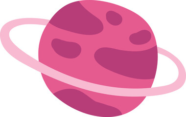 Cute planet with ring. Space icon. Universe symbol