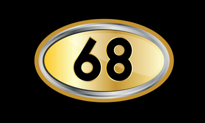 Number Gold Elips Elegant Silver Logo