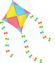 Fototapeta na wymiar Color kite. Summer leisure toy. Freedom symbol