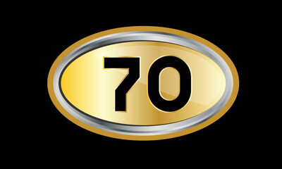 Number Gold Elips Elegant Silver Logo