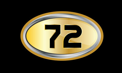 Number Gold Elips Elegant Silver Logo