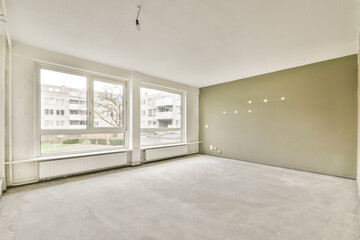 Spacious empty room during renovation