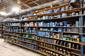 In a construction supply shop. Generative AI