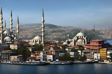 Fototapeta na wymiar Istanbuls urban environment in Turkey. Generative AI