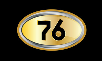 Number Gold Elips Elegant Silver Logo