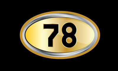 Number Gold Elips Elegant Silver Logo