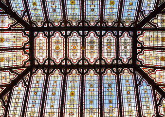 Bletchley Park, ceiling, stained glass