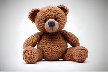 Obraz premium Hand Made Teddy Bear Fur Fabric Adorable For Baby Generative AI