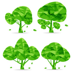 set of trees illustration element icon
