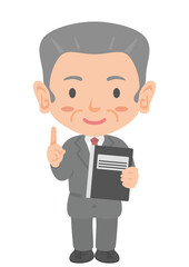 ファイルを持つ中高年サラリーマン