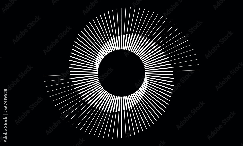 Fototapete Spiral with white colors lines as dynamic abstract vector background or logo or icon. Yin and Yang symbol.