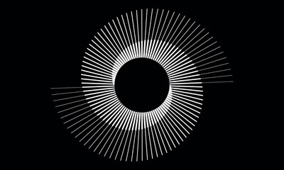 Spiral with white colors lines as dynamic abstract vector background or logo or icon. Yin and Yang symbol.