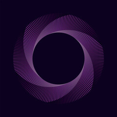 Circle with transition purple colors line elements. Abstract geometric art line background. - obrazy, fototapety, plakaty