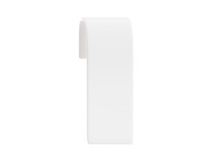 White ribbon banner 3d render illustration - simple text tag or label for sale and promotion message.