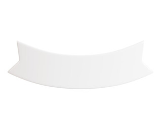 Ribbon text banner 3d render illustration - simple title frame of double white tape for sale or promotion message.