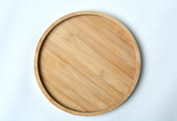 wooden circle on white background