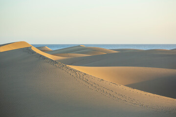 Fototapeta na wymiar sand dunes formed by the wind in the desert