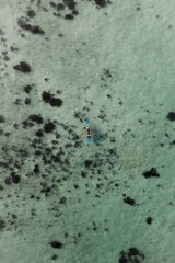 Banka traditional filipino boat for fisherman (aerial photography)