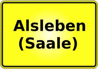 Stadteingangsschild Deutschland Stadt Alsleben (Saale)